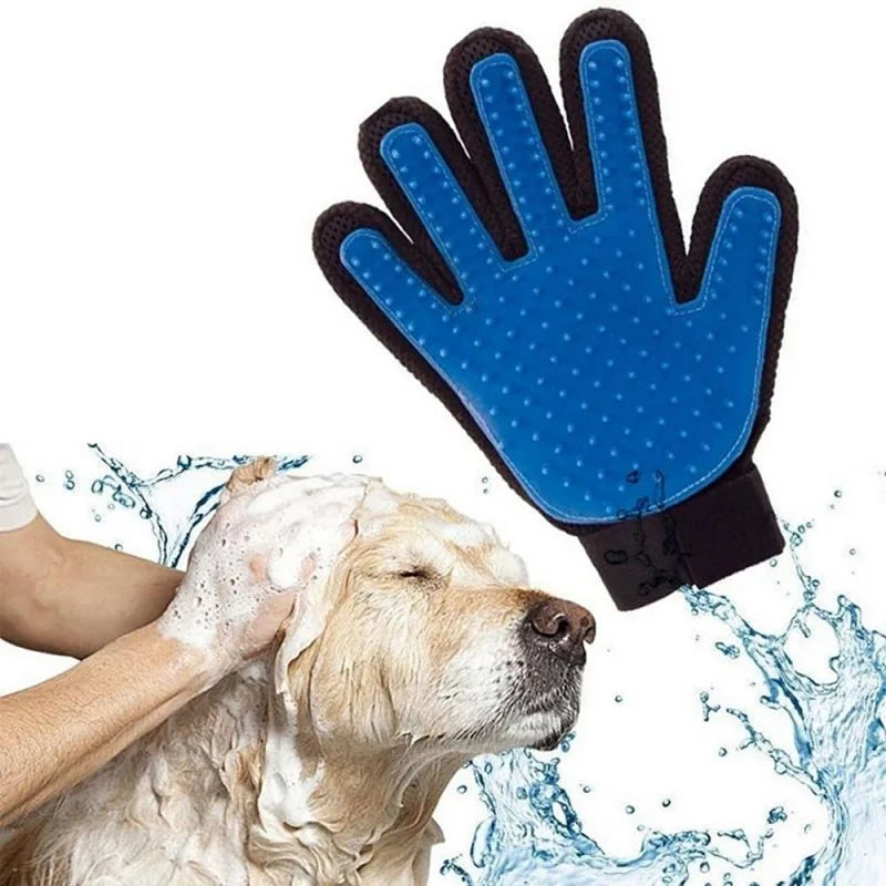 Gant de Toilettage Massant 5 Doigts pour Chat et Chien – Brosse de Bain Douce en Silicone