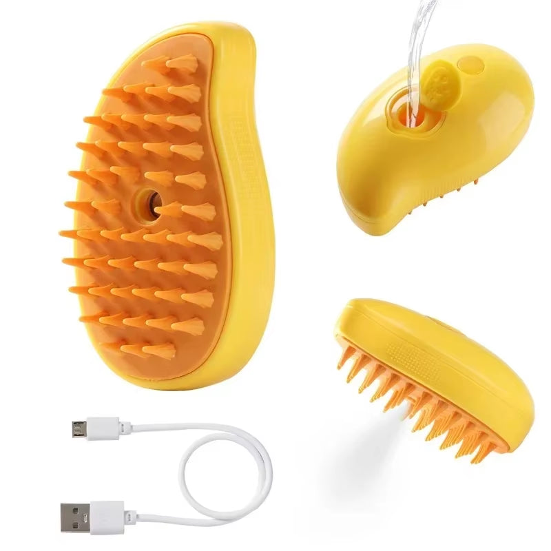 Brosse vapeur 3 en 1 pour animaux de compagnie (1 à 2 pièces) : massage, brossage à la vapeur, spray beauté, démêlage et élimination des poils morts, peigne de toilettage pour chats et chiens