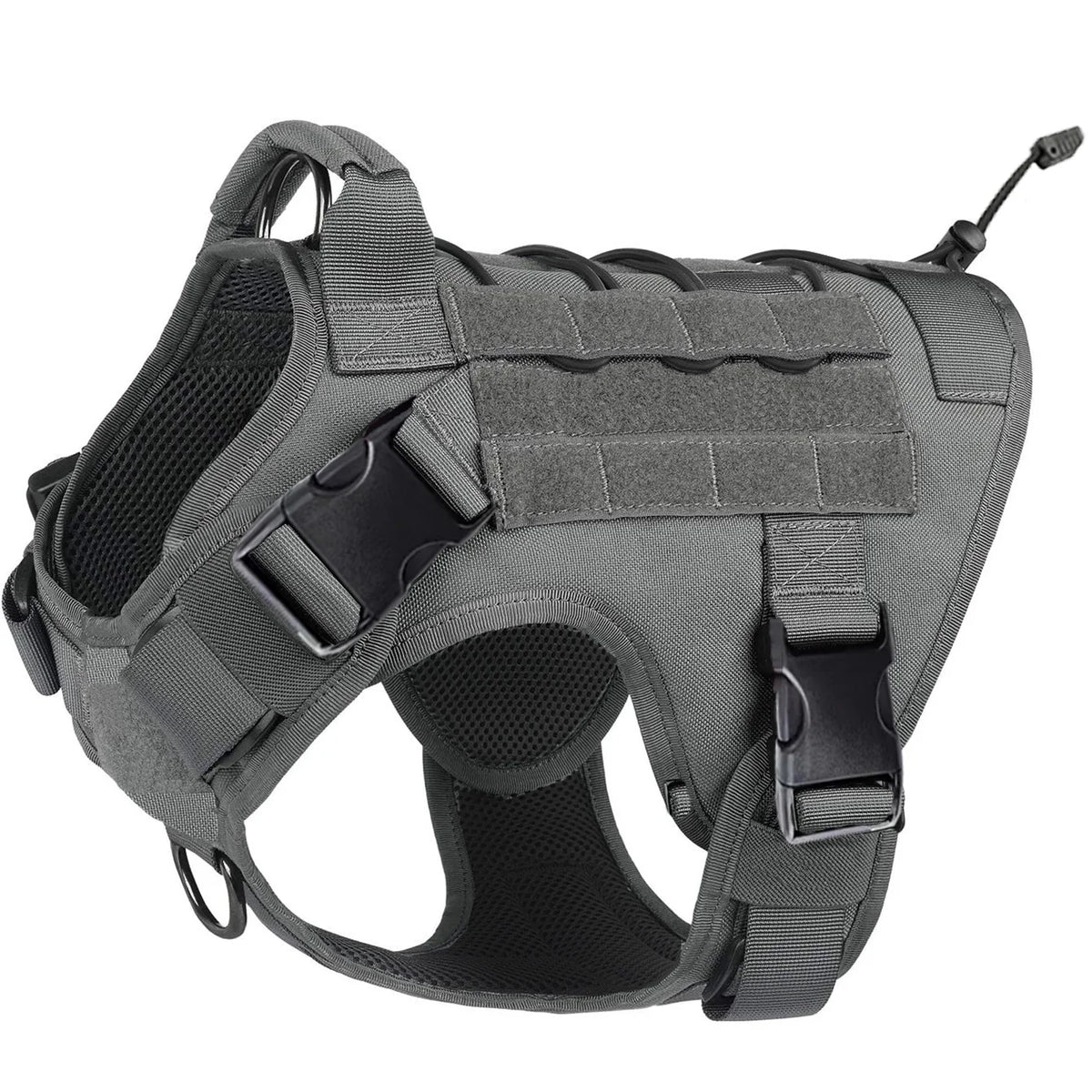 Harnais Tactique pour Chien avec Poignée – Gilet Anti-Traction Réglable, Panneaux Molle et Patch ID