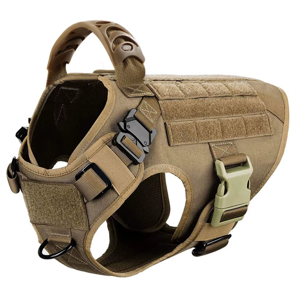 Harnais Tactique Grand Chien avec Laisse et Collier – Pochettes Molle, Berger Allemand et Grandes Races