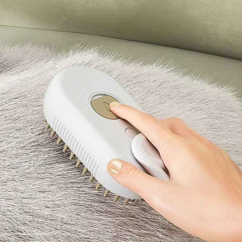 Brosse vapeur 3 en 1 pour animaux de compagnie (1 à 2 pièces) : massage, brossage à la vapeur, spray beauté, démêlage et élimination des poils morts, peigne de toilettage pour chats et chiens