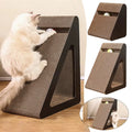 Griffoir Triangulaire 2 en 1 pour Chat – Jouet Interactif avec Balles Tournantes