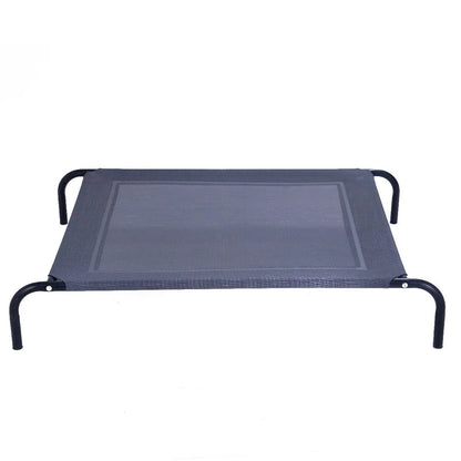Lit Pour Chien Surélevé Capacité 40Kg Avec Cadre En Fer De Haute Qualité Et Toile En Textilène, 110X80X18Cm, Gris