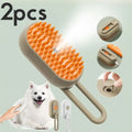 Brosse vapeur 3 en 1 pour animaux de compagnie (1 à 2 pièces) : massage, brossage à la vapeur, spray beauté, démêlage et élimination des poils morts, peigne de toilettage pour chats et chiens