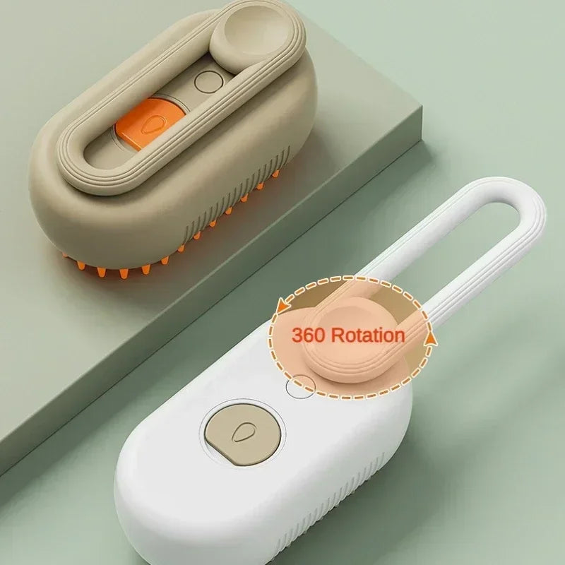 Brosse vapeur 3 en 1 pour animaux de compagnie (1 à 2 pièces) : massage, brossage à la vapeur, spray beauté, démêlage et élimination des poils morts, peigne de toilettage pour chats et chiens