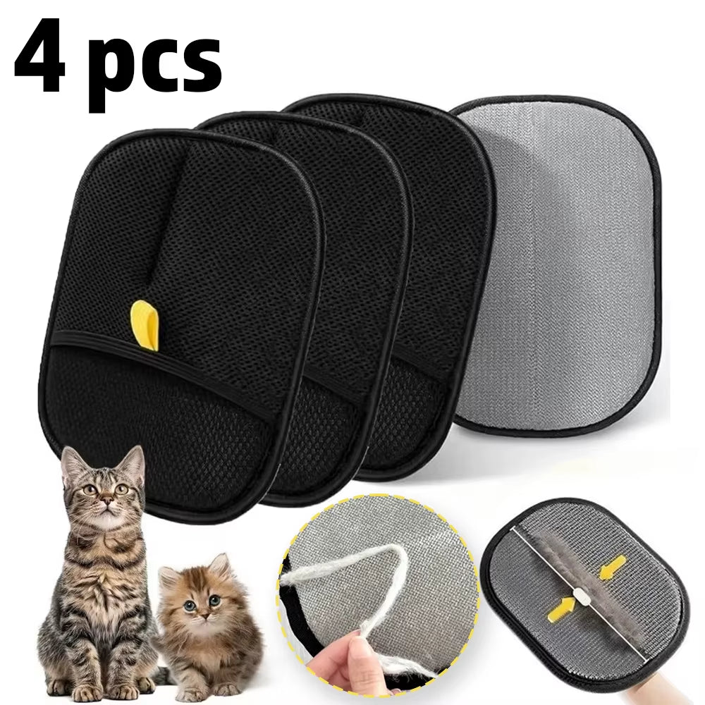 Gants Anti-Poils pour Anima |Gants de Toilettage Réutilisables Double Face pour Chat, Chien, Canapé et Tapis