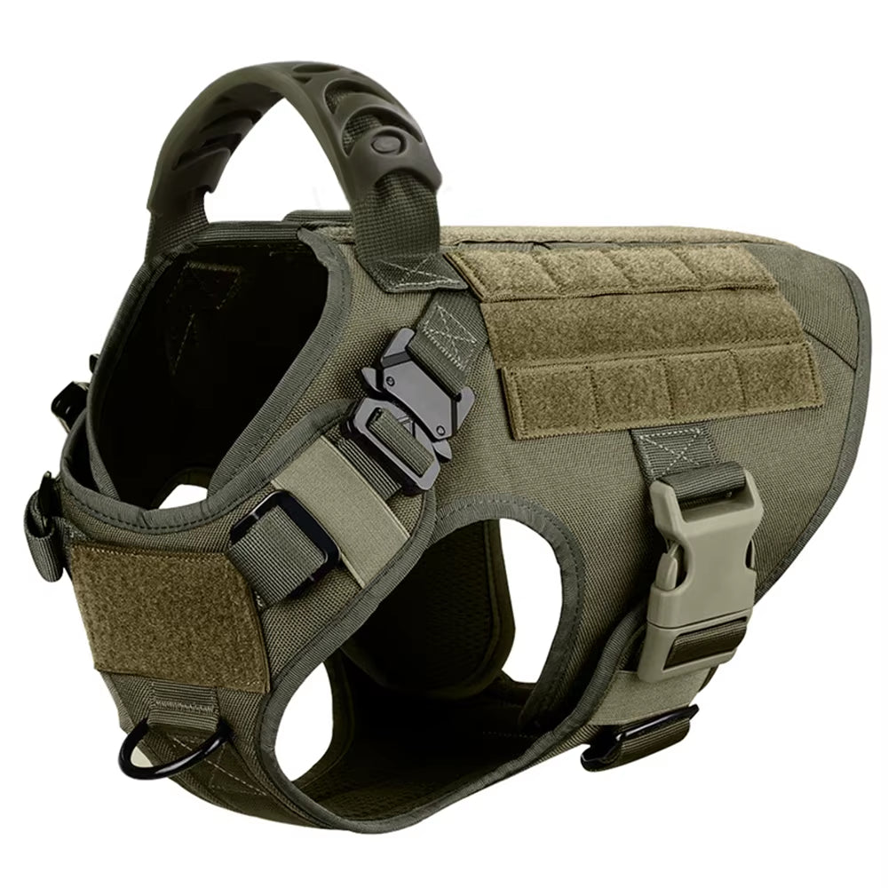 Harnais Tactique Grand Chien avec Laisse et Collier – Pochettes Molle, Berger Allemand et Grandes Races