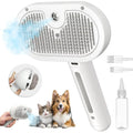 Brosse à vapeur pour chat et chien, Outil de toilettage autonettoyant avec spray à vapeur Élimine les poils flottants pour chats et chiens Accessoires de toilettage pour animaux Soins capillaires