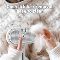Brosse vapeur pour chient et chat avec retrait des poils en un clic par simple pression. 
