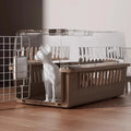 Cage de transport pour chat d'extérieur - Caisse de transport de grande capacité de type aérien, avec fixation pour voiture, respirante et portable