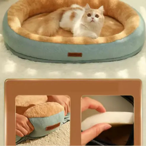 Lit pour Animal de Compagnie Confortable en Peluche Carré – Niche pour Chiot et Chat – Canapé Coussin pour Petits et Moyens Animaux gestionproduitsannimaux