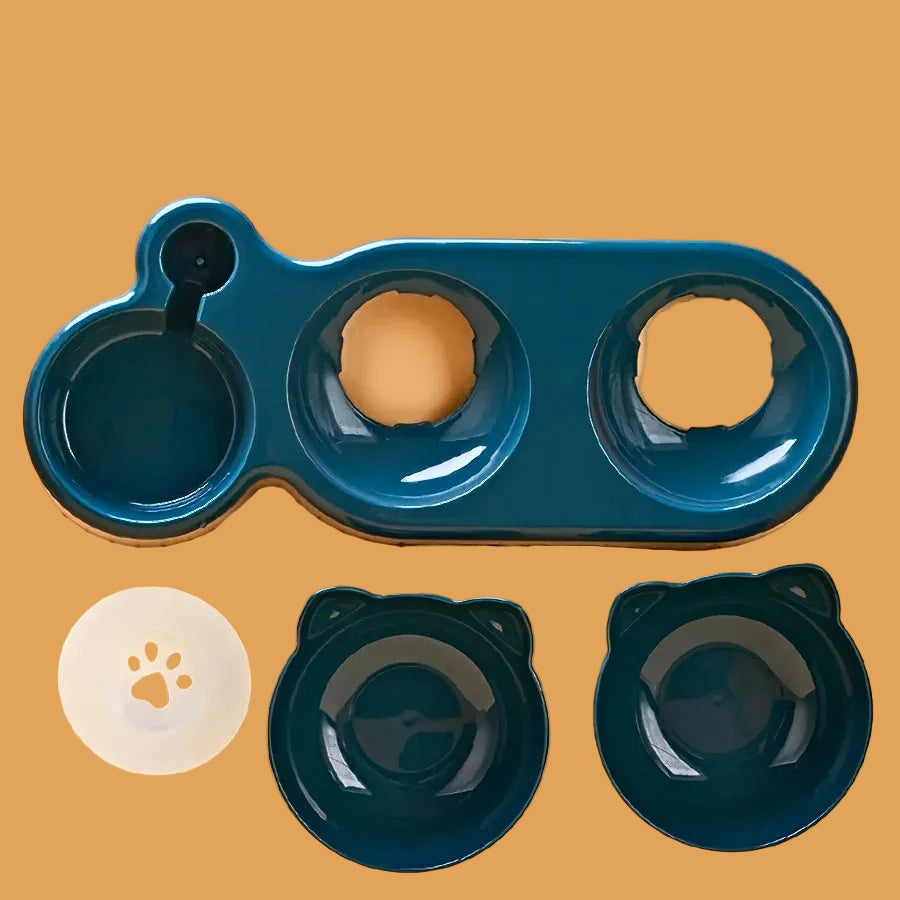 Gamelle chat modulable et lavable - éléments démontables pour un nettoyage facile
