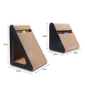 Griffoir pour chat en carton ondulé avec tunnel et balle interactive, proposé en deux dimensions (37 × 27 × 24 cm et 24 × 17 × 24 cm). Conçu pour satisfaire l'instinct de griffade, stimuler le jeu et protéger les meubles des griffures.