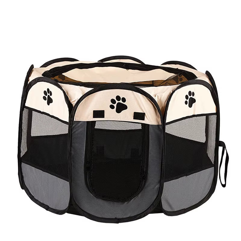 Nid pliable pour chien et chat beige et noir