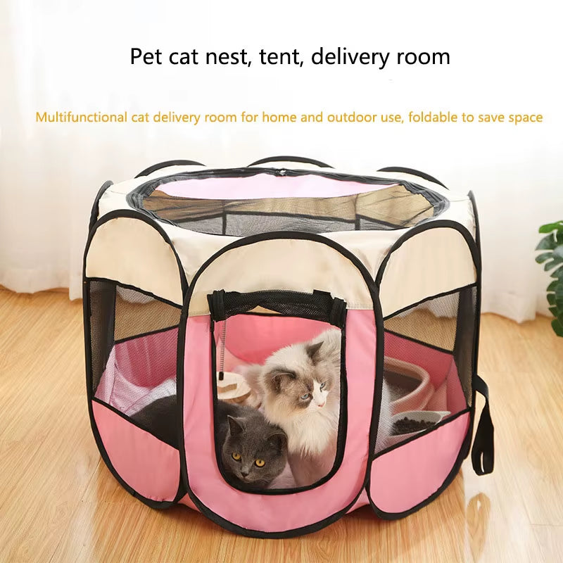 Nid pliable pour chien et chat beige et noir