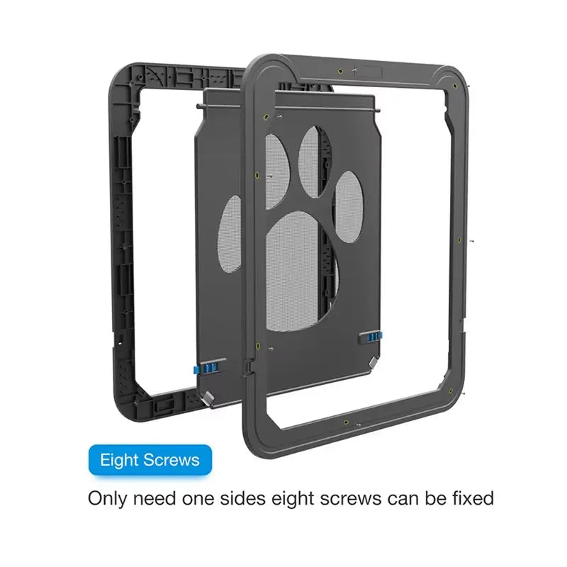Installation facile chatière chien chat - fixation 8 vis d'un seul côté