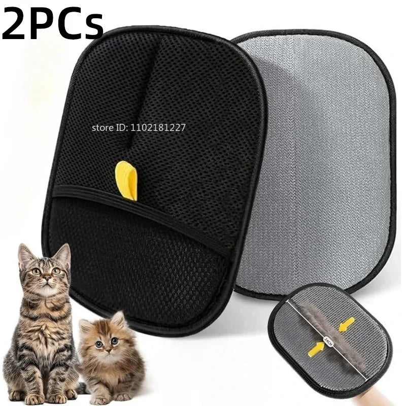 Gants Anti-Poils pour Anima |Gants de Toilettage Réutilisables Double Face pour Chat, Chien, Canapé et Tapis