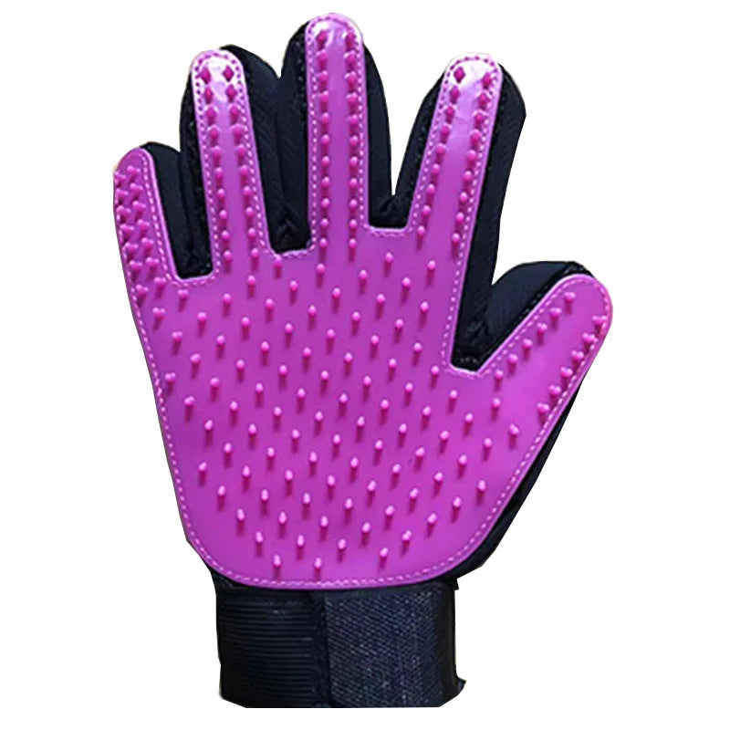 Gant de Toilettage Massant 5 Doigts pour Chat et Chien – Brosse de Bain Douce en Silicone