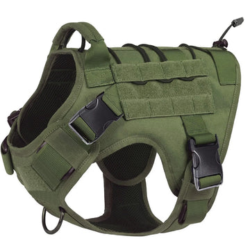 Harnais Tactique pour Chien avec Poignée – Gilet Anti-Traction Réglable, Panneaux Molle et Patch ID