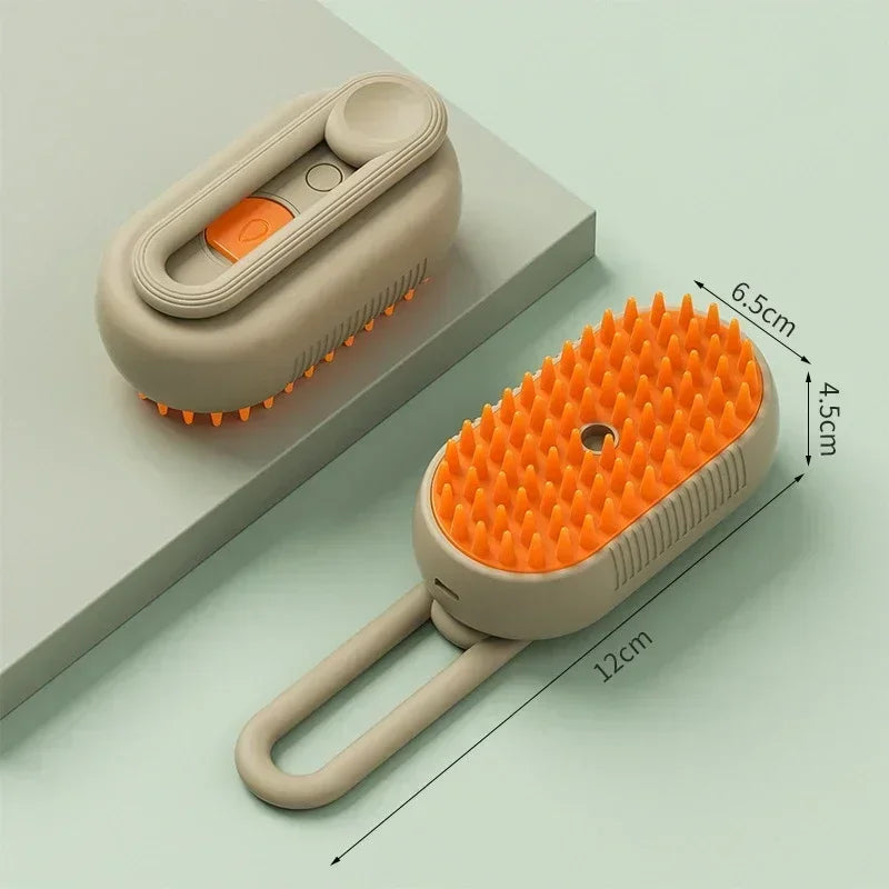 Brosse vapeur 3 en 1 pour animaux de compagnie (1 à 2 pièces) : massage, brossage à la vapeur, spray beauté, démêlage et élimination des poils morts, peigne de toilettage pour chats et chiens