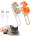 Brosse vapeur 3 en 1 pour animaux de compagnie (1 à 2 pièces) : massage, brossage à la vapeur, spray beauté, démêlage et élimination des poils morts, peigne de toilettage pour chats et chiens