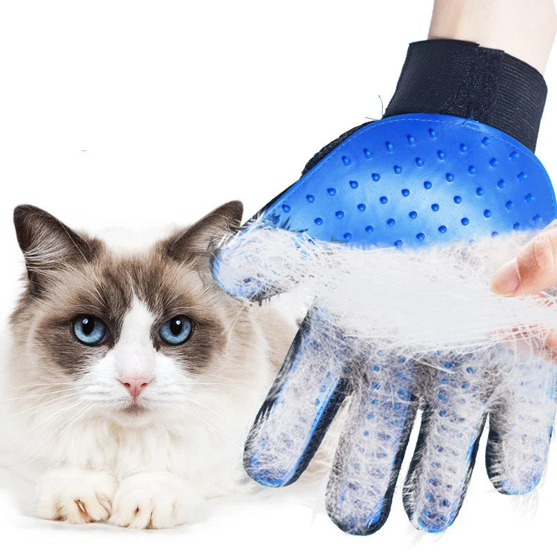 Gant de Toilettage Massant 5 Doigts pour Chat et Chien – Brosse de Bain Douce en Silicone