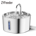 Fontaine à Eau Automatique pour Chat 2,2L – Distributeur d'Eau Carré en Acier Inoxydable avec Fenêtre pour Chien et Chat (Sans Prise 5V 1A)
