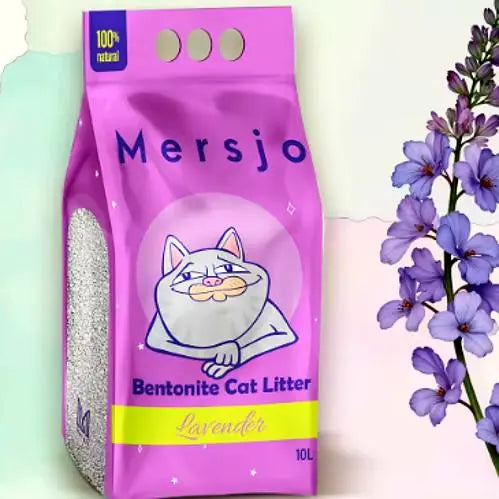 Litière pour Chat - Bentonite Lavande - 10L - Parfum Naturel - Sans Poussière - Fort Pouvoir Agglomérant gestionproduitsannimaux
