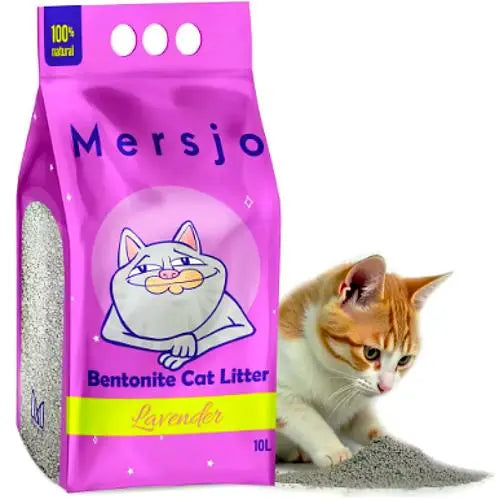 Litière pour Chat - Bentonite Lavande - 10L - Parfum Naturel - Sans Poussière - Fort Pouvoir Agglomérant gestionproduitsannimaux