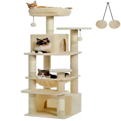 Arbre à Chat XXL Turnpike 200 – Stabilité, Confort et Design pour Grands Chats gestionproduitsannimaux
