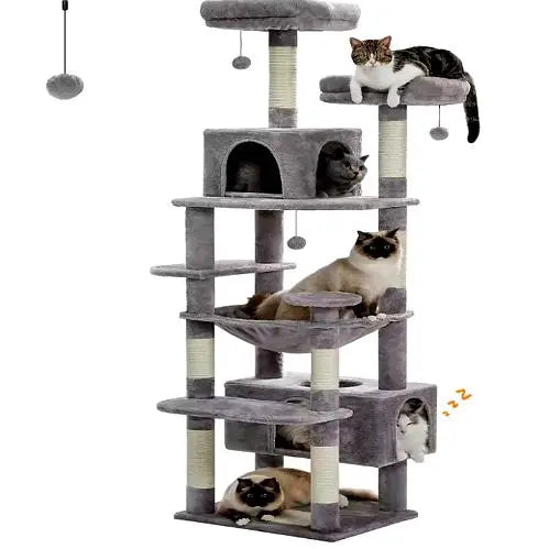 Arbre à Chat XXL Turnpike 200 – Stabilité, Confort et Design pour Grands Chats gestionproduitsannimaux