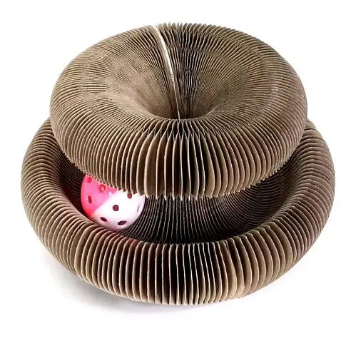Griffoir pour Chat - Planche d'Orgue Magique - Carton Ondulé - Jouet Interactif avec Balle - Pliable et Modulable - Respectueux de l'Environnement gestionproduitsannimaux