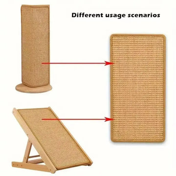 Tapis de remplacement en sisal naturel pour griffoir de chat, compatible avec les modèles verticaux et inclinés. Résistant et durable, il aide à entretenir les griffes, prolonge la durée de vie du griffoir et protège les meubles des griffures.